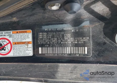 2013 Scion Fr-S z USA, uszkodzony, nr VIN JF1ZNAA19D1719632